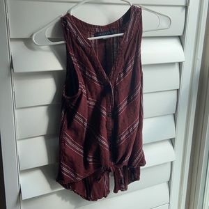 Sanctuary Tie Front Sleeveless Button Top XXS